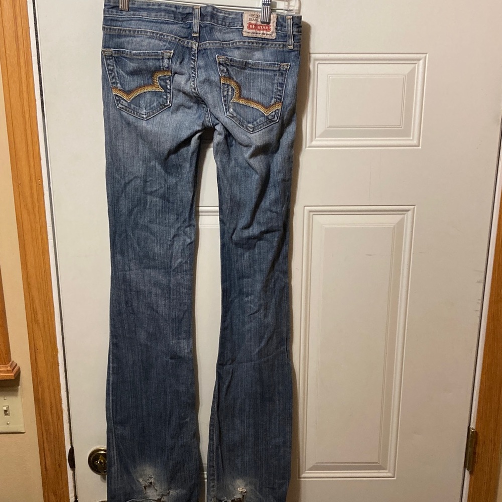 Big Star‎ Women's Light Blue Flare Jeans with Contrast Pocket Stitching 27XL